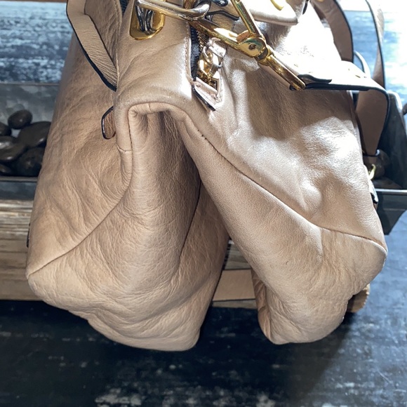 Golden Lane Soave Duo Bloomingdale’s Medium Leather Satchel Purse Bag - Picture 14 of 16